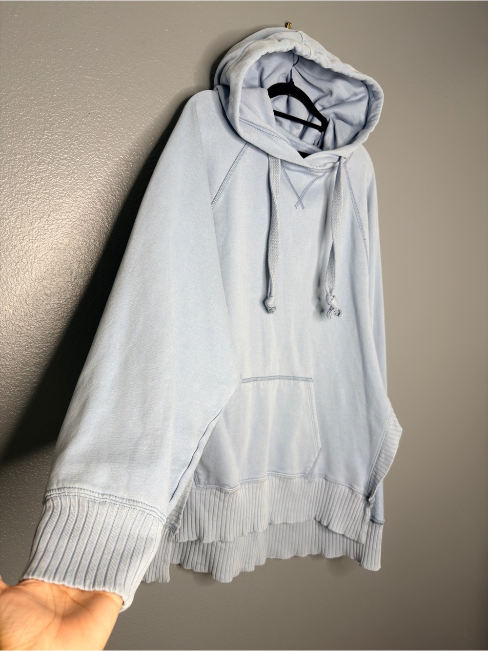 American Eagle Outfitters Light Blue Oversized Tunic Hoodie Sweater XL